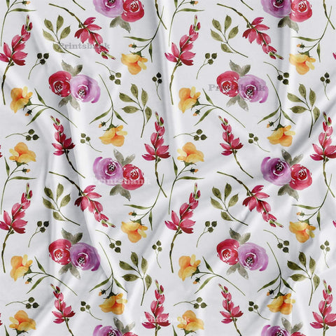 Watercolour Floral Printed Fabric