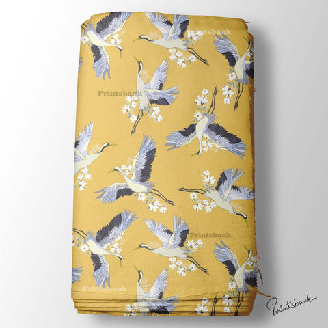 Floral Kingfisher Bird Printed Fabric Material Online 31