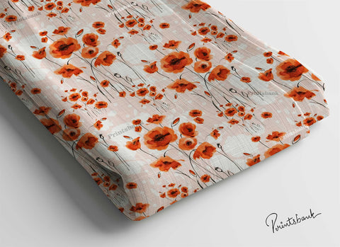 Offer! Soft Cotton Slub Digital printed Fabric Multipurpose use