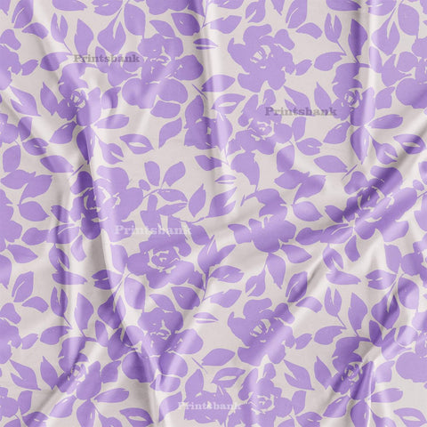 Pastel Lavender Floral Printed Fabric Wholesale Price