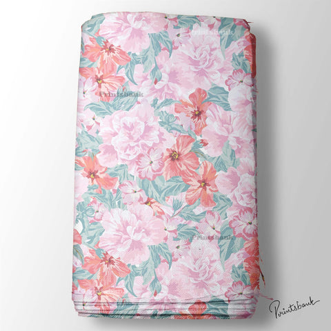 Watercolour Floral Printed Fabric