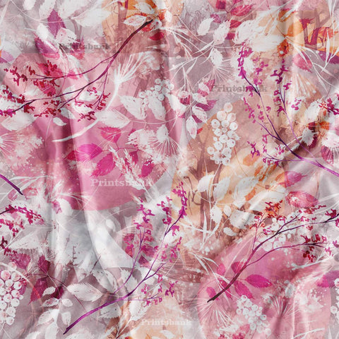 Pink Floral Wholesale Printed Fabric Material For Cord sets