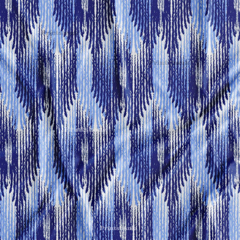 Blue Ikat Digital Printed Fabric Manufacturer In India