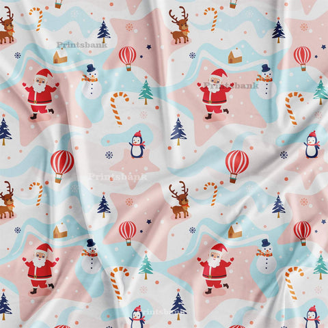 Colourful Christmas Nursery Digital Printed Fabric Wholesale Market