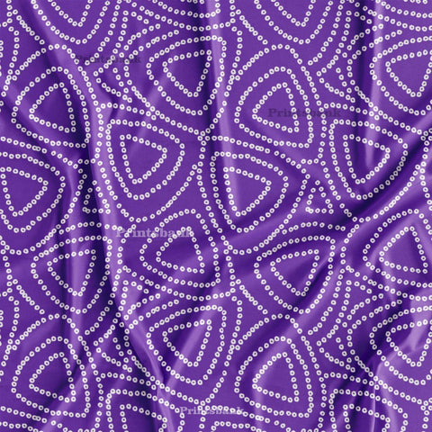 Purple Bandhani Printed Fabric Online India