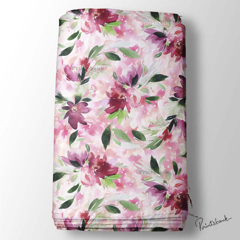 Watercolour Floral Printed Fabric