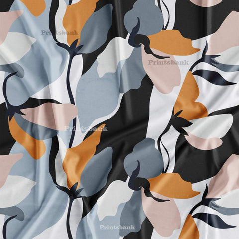 Designer Abstract Printed Fabric For Boutique Online Market