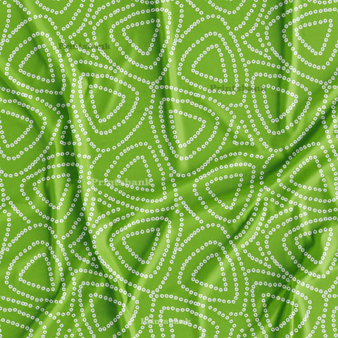 Green Bandhani Fabric for Kurti Wholesale