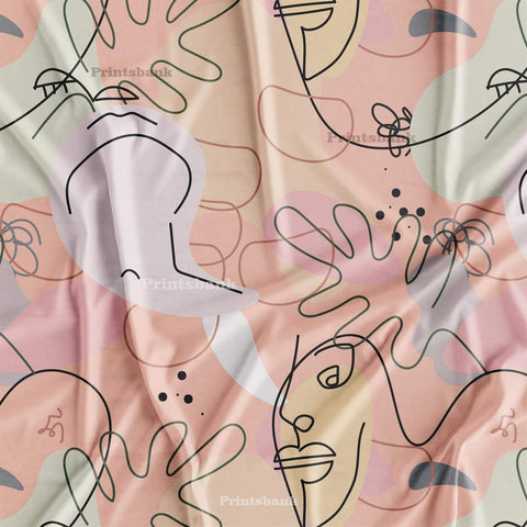 Peach Pink Designer Printed Boutique Fabric Online Market