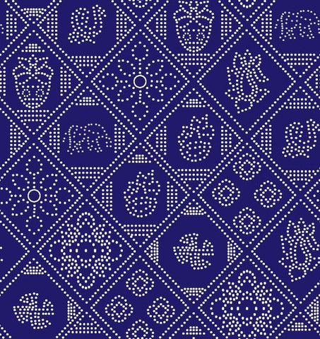 Blue Bandhani Digital Printed Fabric Material