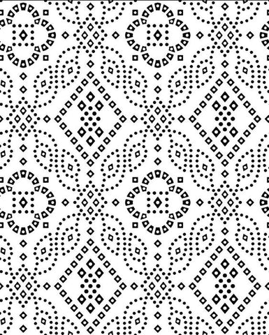 Black White Bandhani Digital Printed Fabric Material