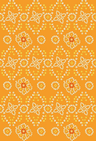 Mustard Yellow Bandhani Digital Printed Fabric Material