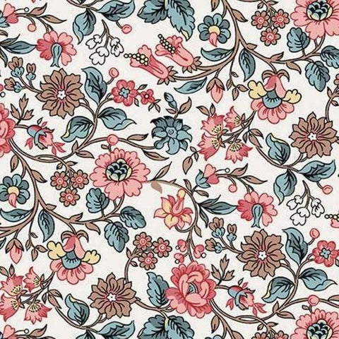 Vintage Multi Color Floral Digital Printed Fabric Material