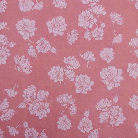 Peach Pink Digital Floral Printed Fabric Material