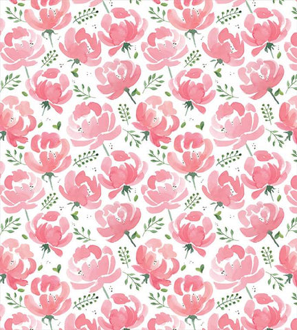 Pink Floral Digital Printed Fabric Material