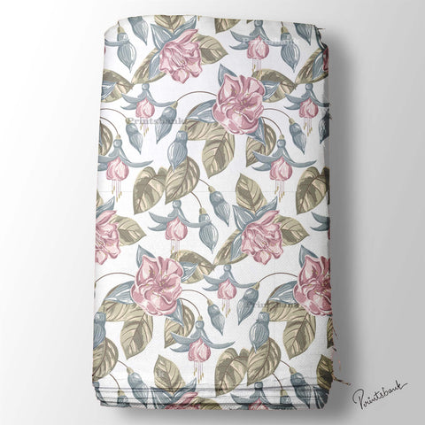 Vintage Floral Digital Printed Fabric Material