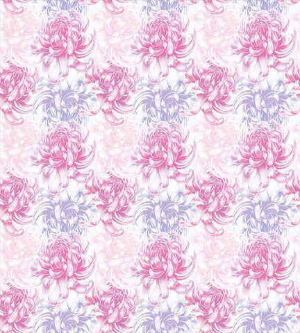 Pink Levender shaded Floral Printed Fabric Material