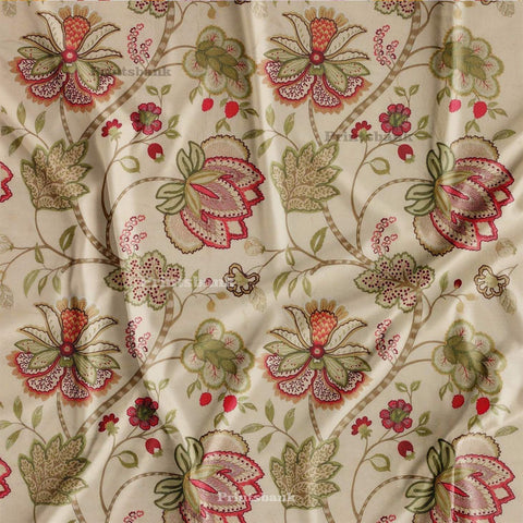 Flower Vintage Floral Dark Printed Fabric