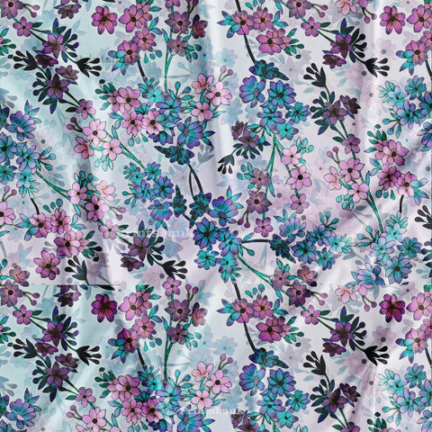 Exclusive Multicolor Shaded Floral Digital Printed Fabric