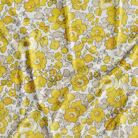 Yellow Floral Soft and Comfortable Digital Printed Fabric