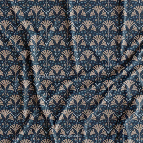 Navy Blue Exclusive Floral Digital Printed Wholesale