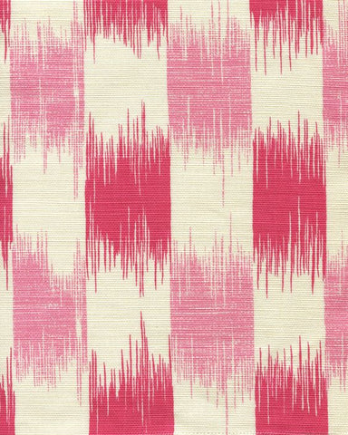 Hot Pink Beige Color Ikat Digital Printed Fabric Material