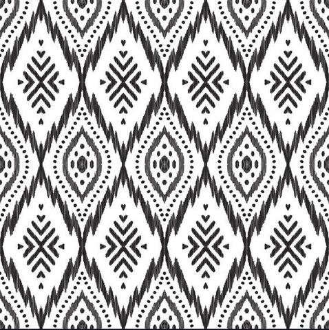 Gray White Ikat Pattern Digital Printed Fabric Material