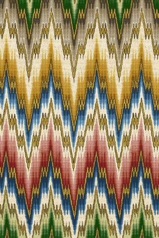 Multicolor Zigzag Ikat Digital Printed Fabric Material