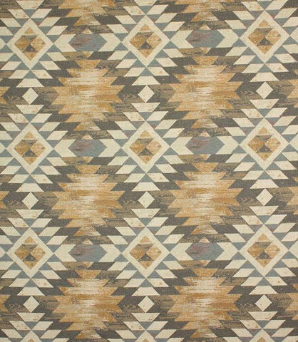 Coffee Color Geometrical Ikat Digital Printed Fabric Material