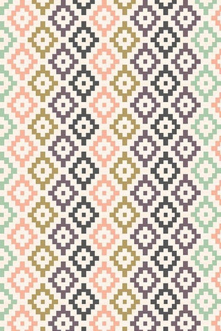 Multicolor Gemetrical Ikat Digital Printed Fabric Material