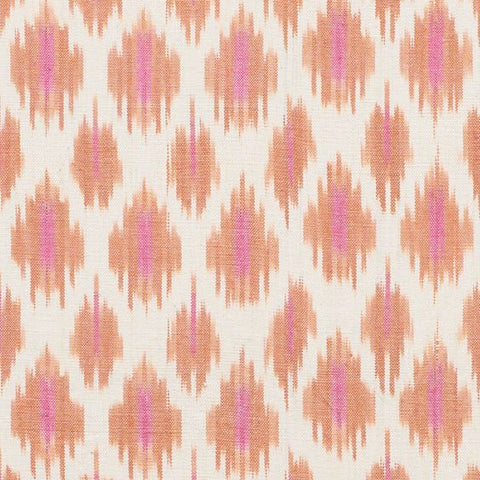 Peach Pink Ikat Digital Printed Fabric Material