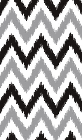 Black White Zigzag Ikat Digital Printed Fabric Material