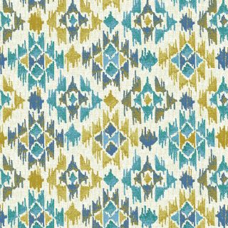 Blue Yellow Ikat Digital Printed Fabric Material