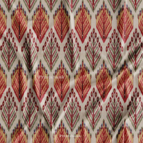 Orange & Red Ikat Printed Fabric