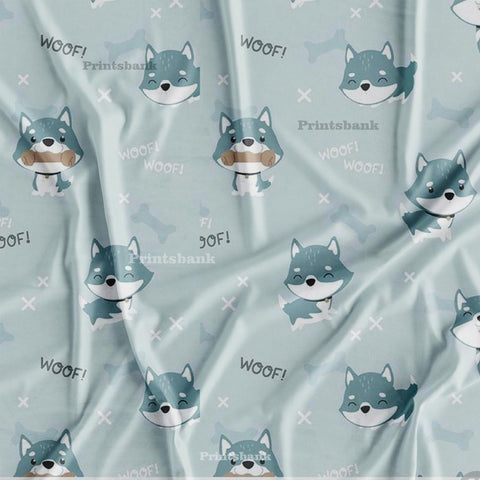 Baby Dog Pet Pastel Ocean Blue For Kid's Print for Baby Clothing