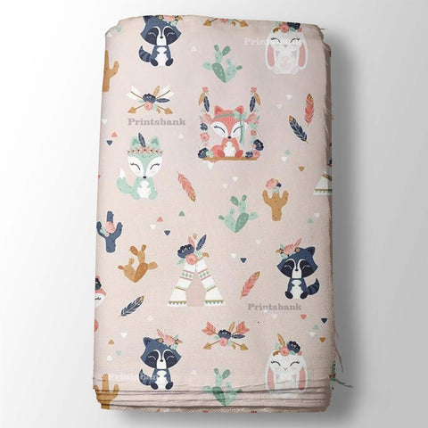 Cat & Fox Cute Printed Fabric Online Wholesale