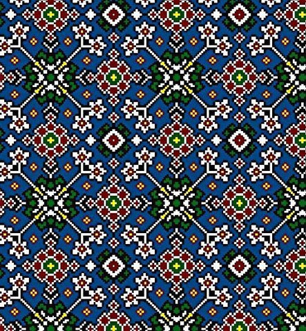 Navy Blue Geometrical Pattern Patola Digital Printed Fabric Material